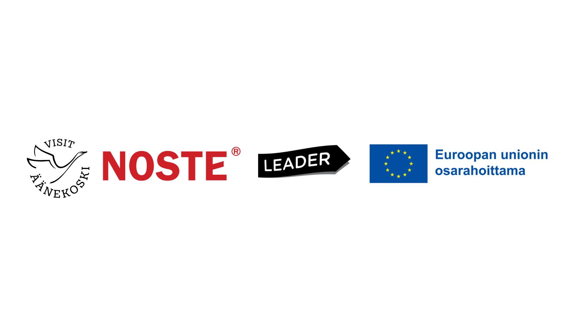 Visit Äänekosken, Nosteen, Leaderin ja Euroopan unionin logot.