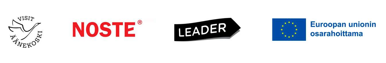 Visit Äänekosken, Nosteen, Leaderin ja Euroopan unionin logot.